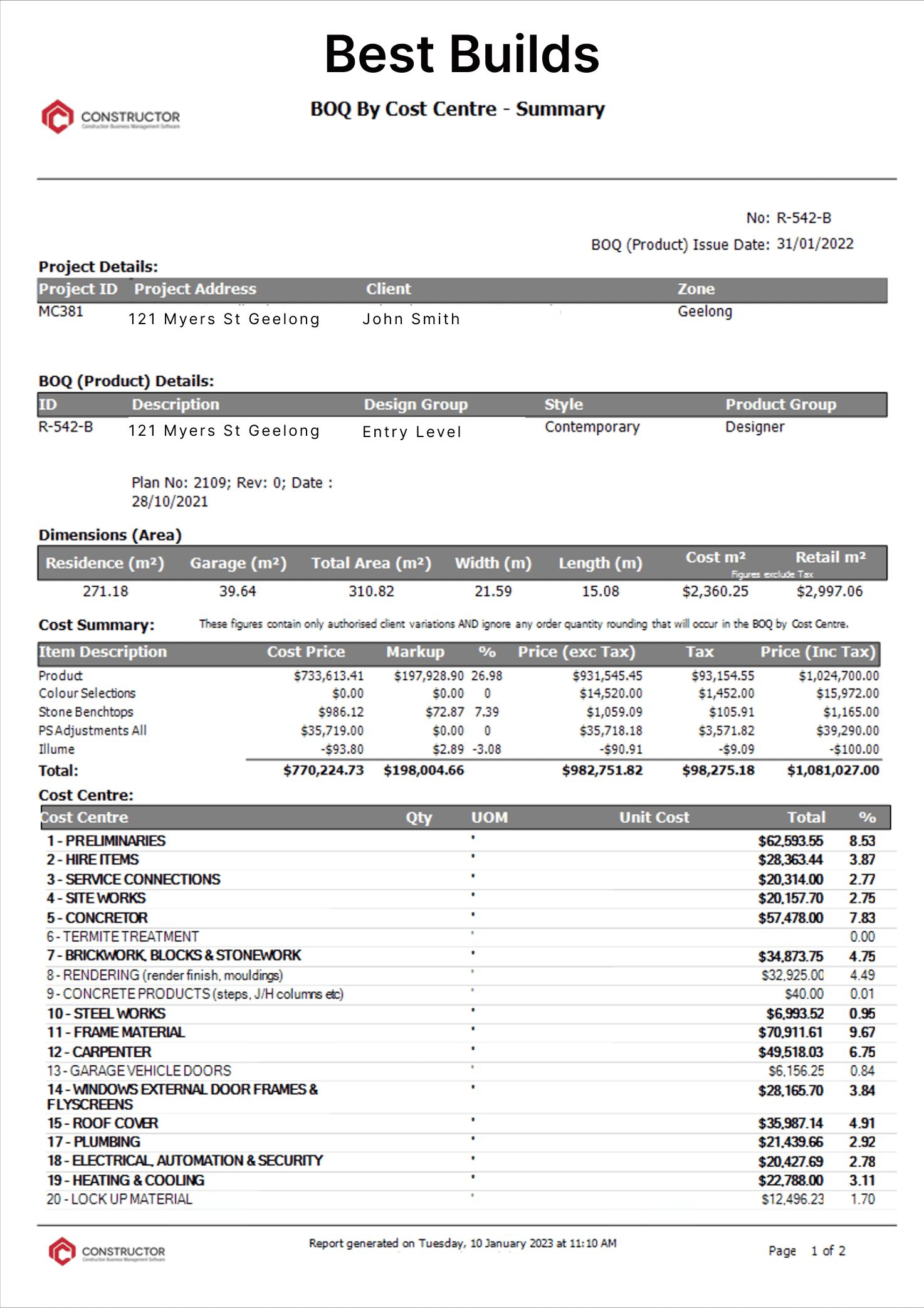 BOQ Report